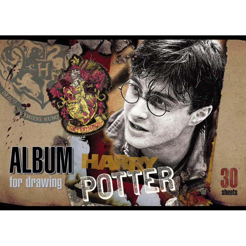 Альбом для рисования 30л А4 скрепка Гарри Поттер, в асс. 062243