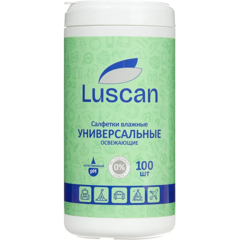 Влажные салфетки универсальные Luscan 100 штук в упаковке
