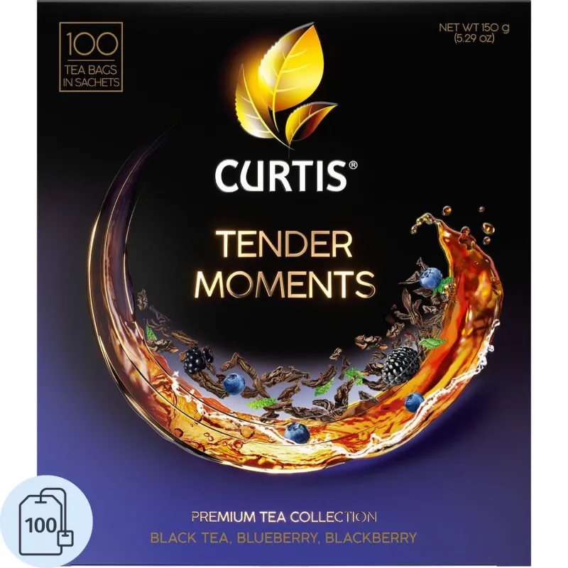 Чай Curtis Tender Moments черный черника/ежевика/мята 100 пакетиков