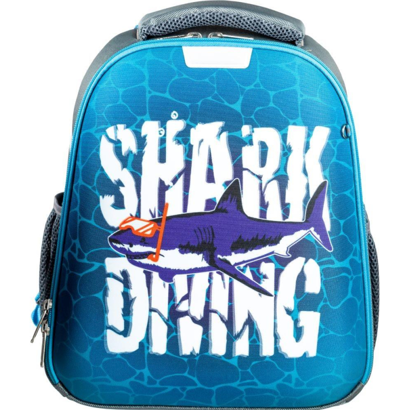 Ранец №1School Shark Diving, меняет цвет, 2 отд., эргоном. Спинка