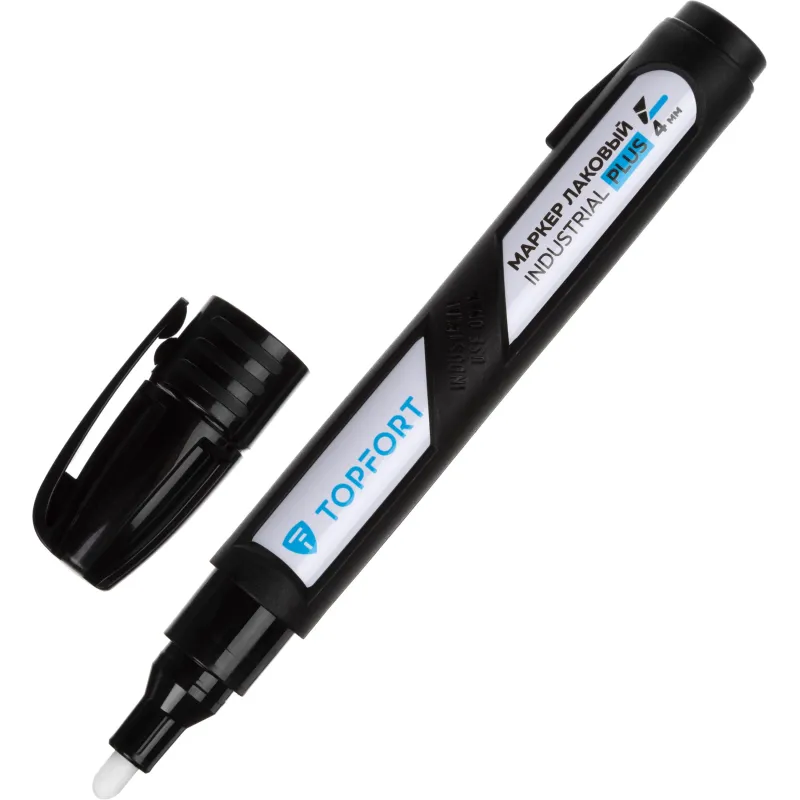 Маркер лаковый TOPFORT Industrial Plus 4 мм черный Маркер лаковый TOPFORT Industrial Plus 4 мм черный