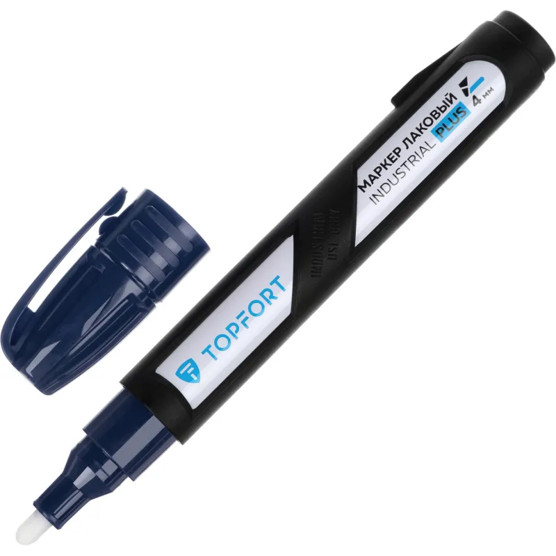 Маркер лаковый TOPFORT Industrial Plus 4 мм синий Маркер лаковый TOPFORT Industrial Plus 4 мм синий