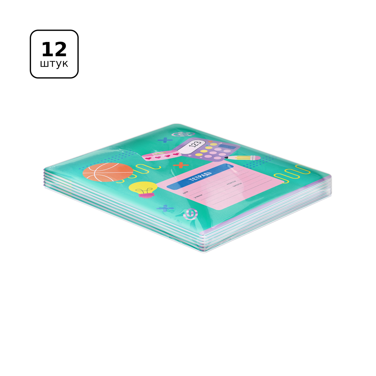 Тетрадь 24л., линия BG "Bright school", выб. лак, 70г/м2