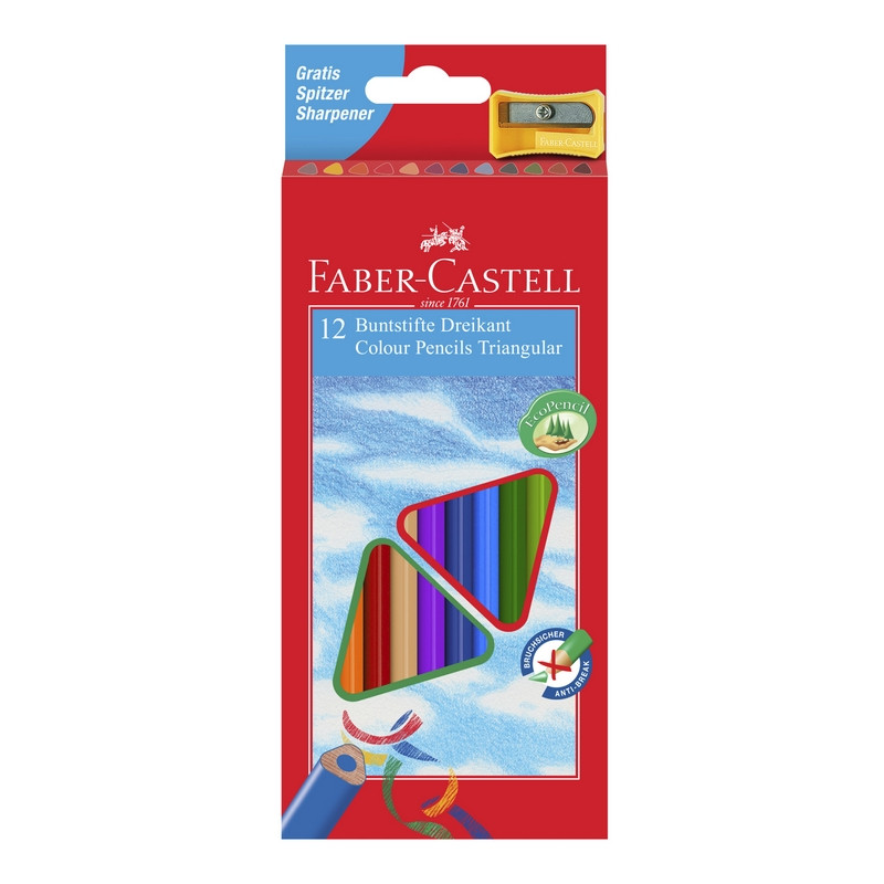 Карандаши цветные Faber-Castell ECO 12цв 3-гран точилка 120523