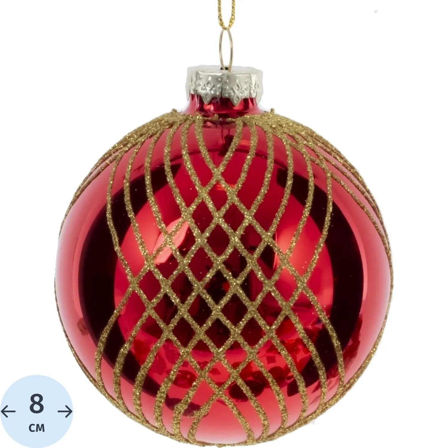 Шар новогодний, D8 см, L8 W8 H10 см, 812294