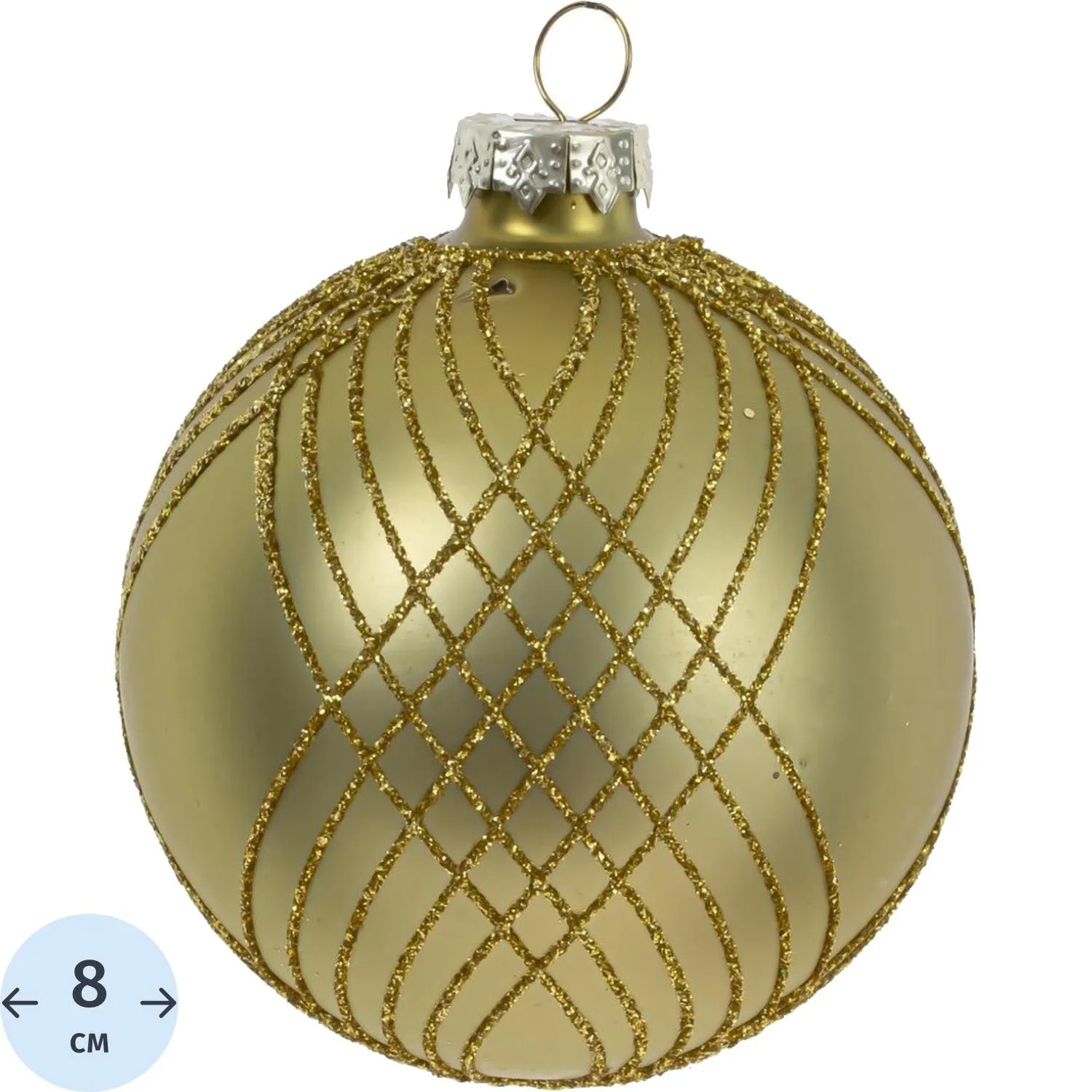 Шар новогодний, D8 см, L8 W8 H10 см, 812296