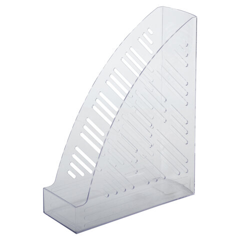 Лоток вертикальный для бумаг BRAUBERG "Standard+", 250х90х300 мм, прозрачный