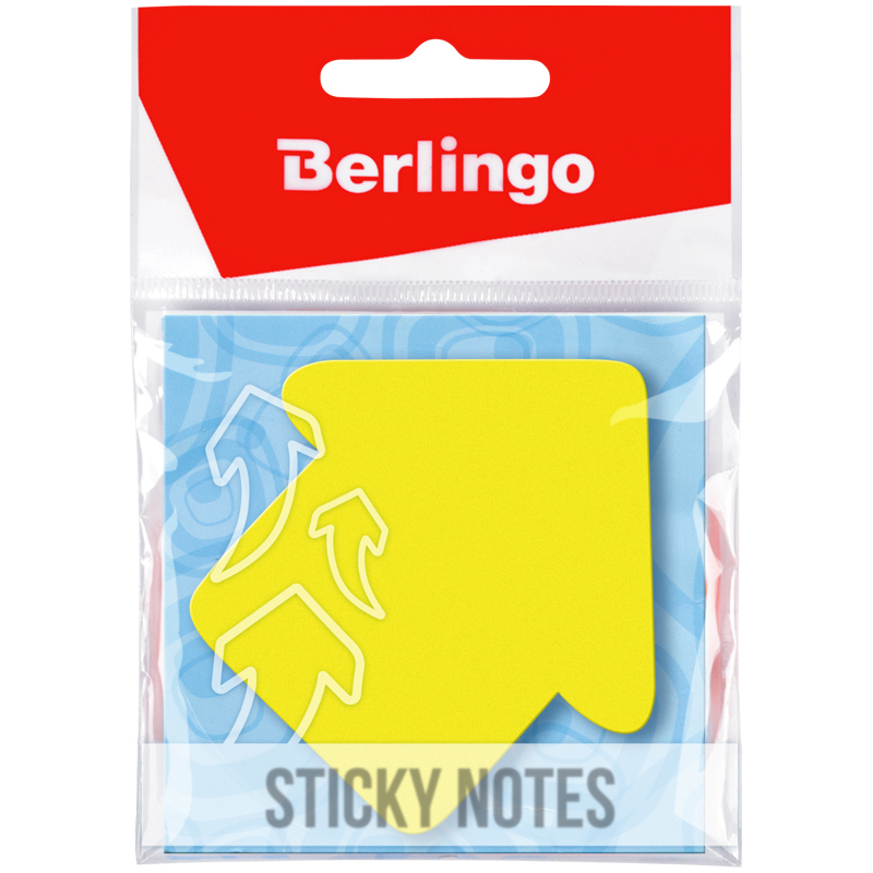 Самоклеящийся блок фигурный Berlingo "Стрелка", 70*70мм, 50л, желтый неон, европодвес