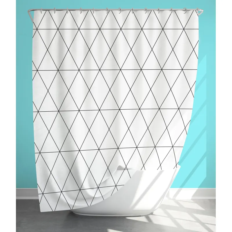 Штора для ванной с принтом Black geometry, 180х180см