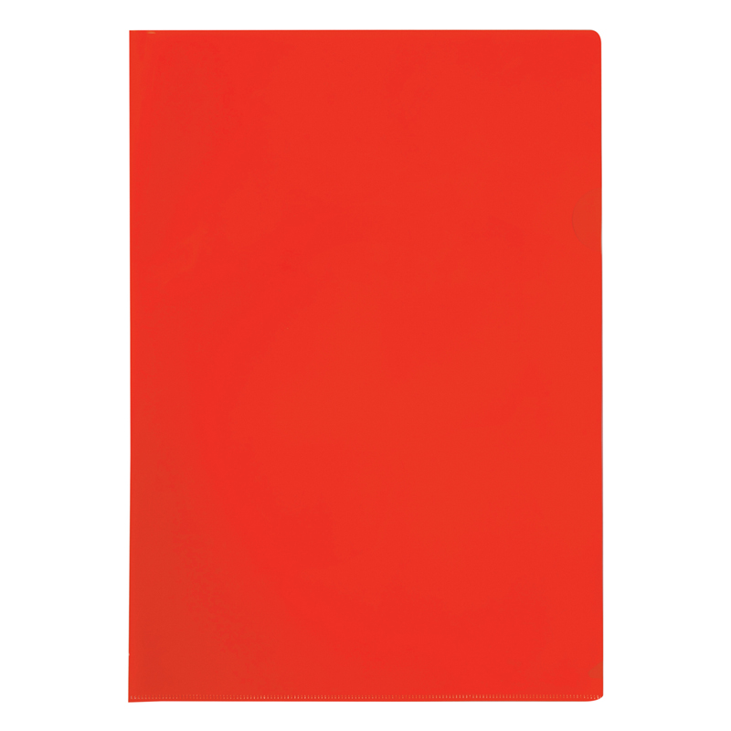 Папка-уголок OfficeSpace, А4, 100мкм, прозрачная красная