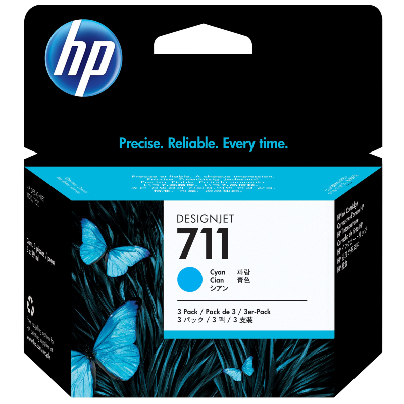 Картридж струйный HP 711 CZ134A гол. для DgnJ T120/520 (3шт)