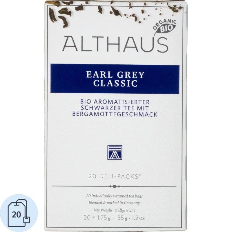 Чай Althaus Bio Earl Grey Classic черный с бергамотом 20 пакетиков