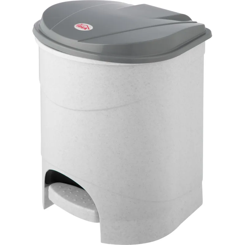 Урна с педалью 19л пластиковая, мраморный