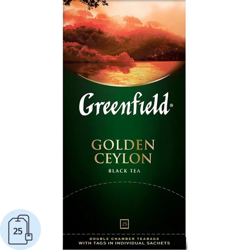 Чай Greenfield Golden Ceylon черный фольгир.25пак/уп