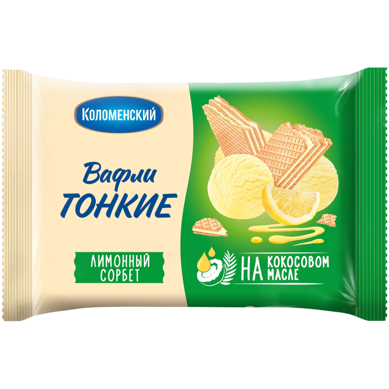 Вафли Коломенский тонкие, лимонный сорбет, 100г