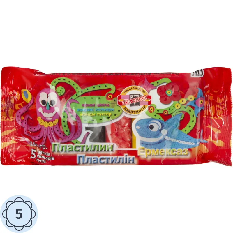 Пластилин Koh-i-Noor OCEAN, 5цв/наб 100г, ПВХ 01315S0501PSRU