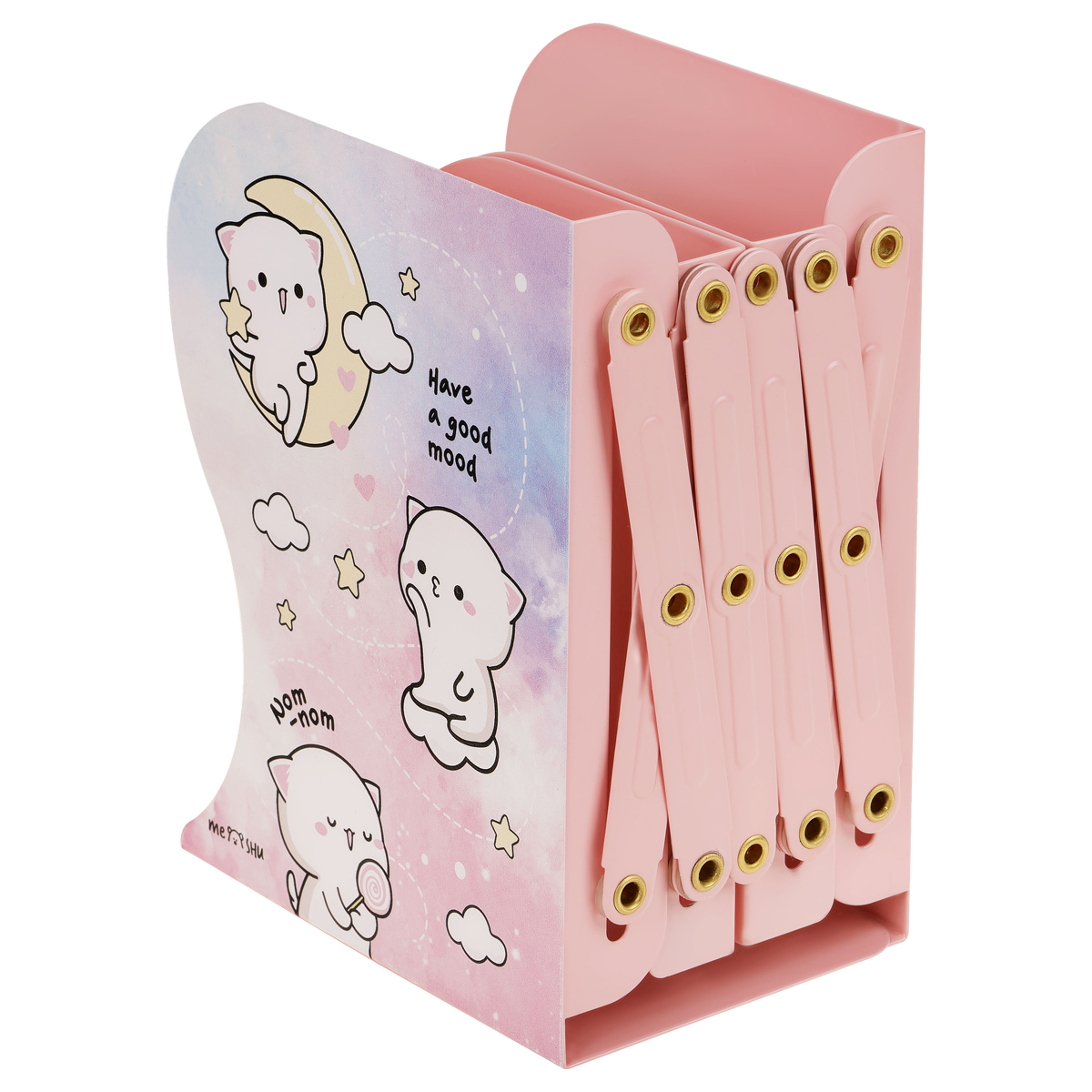 Подставка для книг MESHU "Cute kittens", металлическая, 3 отделения, раздвижная Подставка для книг MESHU "Cute kittens", металлическая, 3 отделения, раздвижная
