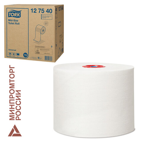 Бумага туалетная 135 м, TORK (Система Т6), комплект 27 шт., Universal, белая, 127540