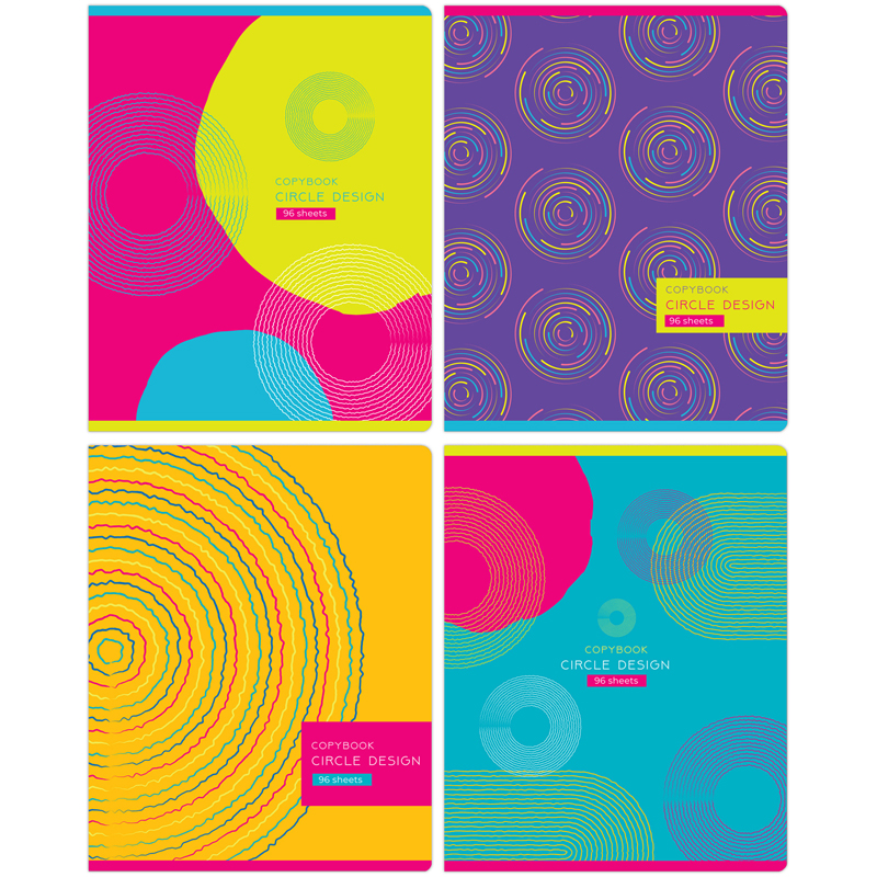 Тетрадь 96л., А5, клетка BG "Circle design" Тетрадь 96л., А5, клетка BG "Circle design"