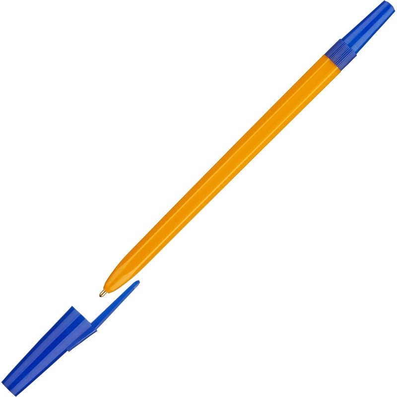 Ручка шариковая неавтомат Школьник, цвет чернил синий 1мм, оранжевый корпус