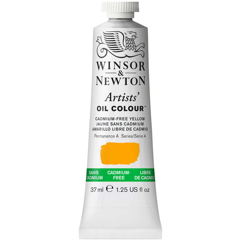 Краска масляная профессиональная Winsor&Newton "Artists Oil", 37мл, беcкадмиевый желтый