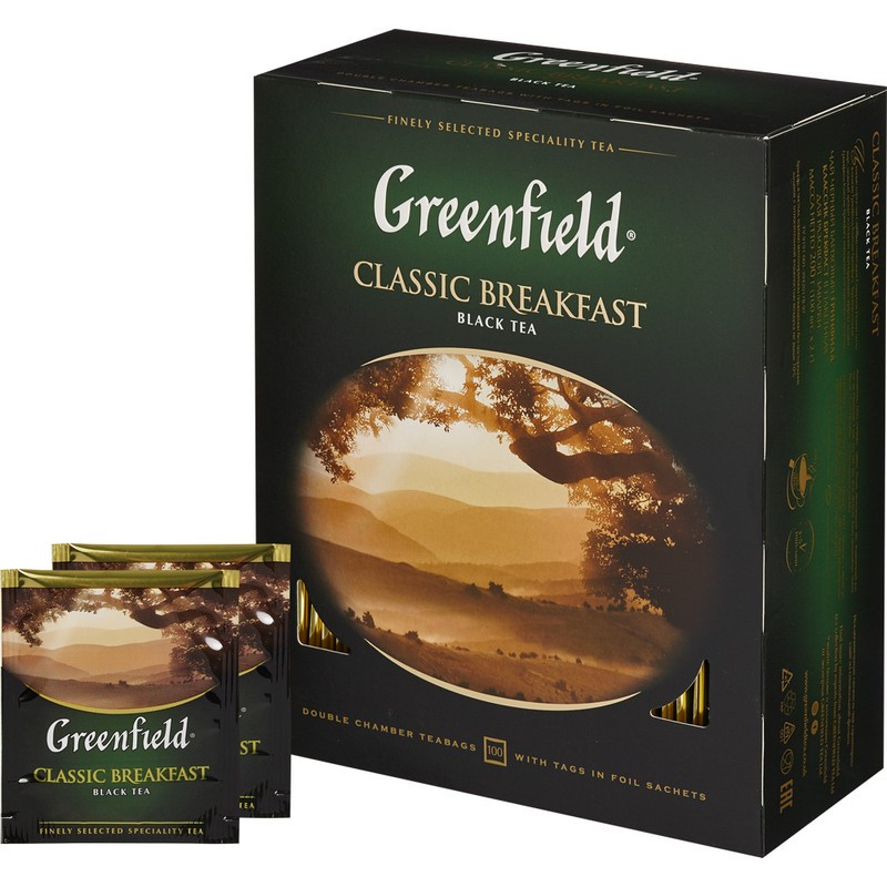 Чай Greenfield Classic Breakfast черный,100пак/уп 0582-09 Т Чай Greenfield Classic Breakfast черный,100пак/уп 0582-09 Т