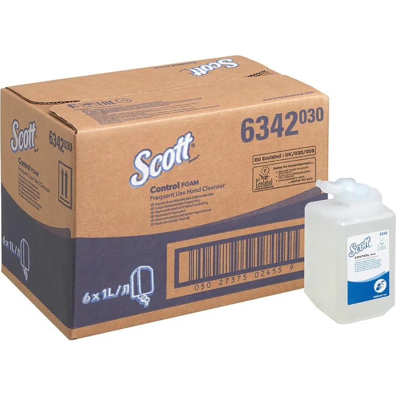 Картридж с мылом-пеной KIMBERLY-CLARK Scott Control 6342 1 л (6 штук в упаковке) Картридж с мылом-пеной KIMBERLY-CLARK Scott Control 6342 1 л (6 штук в упаковке)