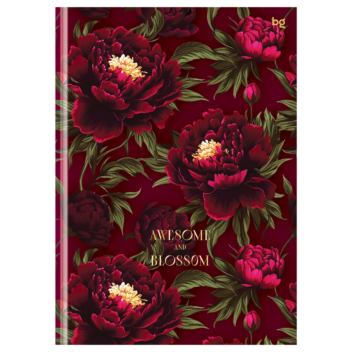 Бизнес-блокнот А5, 64л., евроформат, BG "Цветочный стиль", soft-touch ламинация, тиснение фольгой