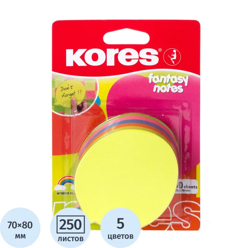 "Блок-кубик Kores блок фигур. ""Диалог"" 5 цветов 250л. '48707"