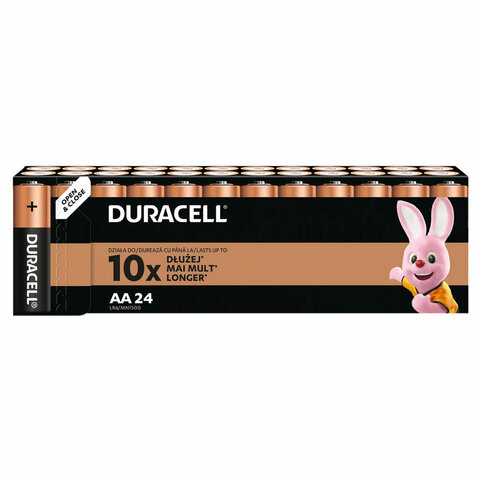 Батарейки КОМПЛЕКТ 24 шт., DURACELL Basic ОРИГИНАЛ, АА (LR6, 15А)