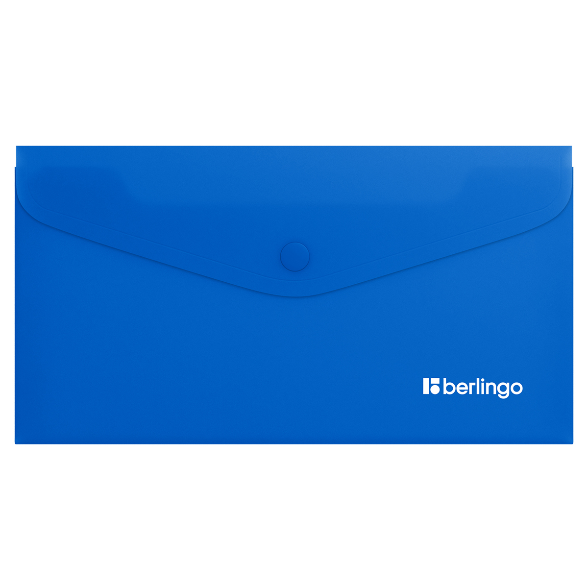 Папка-конверт на кнопке Berlingo "Soft Touch", C6, 200мкм, софт-тач, синяя