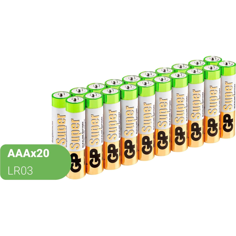 Алкалиновые батарейки GP ААA 20 шт Super Alkaline 24А 24A-2CRVS20