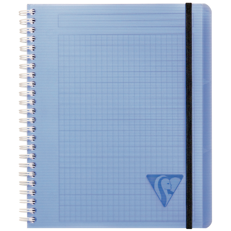 Бизнес-тетрадь 90л., А5+, клетка на гребне Clairefontaine "Proactiv'Book", пластик. обложка, синяя,