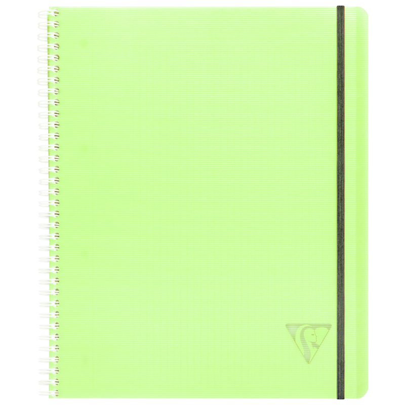 Бизнес-тетрадь 80л., А4+, клетка на гребне Clairefontaine "Proactiv'Book", 90г/м2, пластик. обложка, зеленая