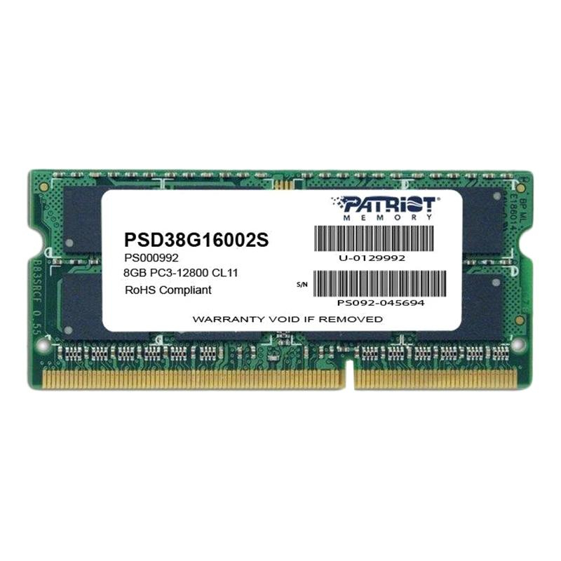 Модуль памяти Patriot SL DDR3 8GB 1600MHz SODIMM (PSD38G16002S)