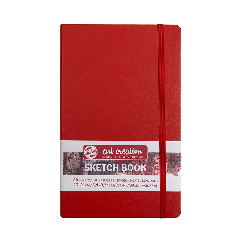 Скетчбук 80л., А5 7БЦ Royal Talens "Art Creation. Красный", 140г/м2, слон. кость, на резинке, ляссе