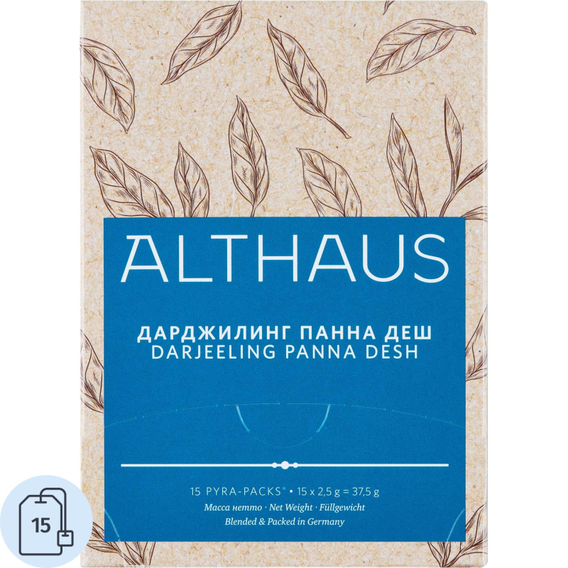 Чай Althaus BIO Darjeeling Panna Desh черный в пирамидках 15 x 2,5 г