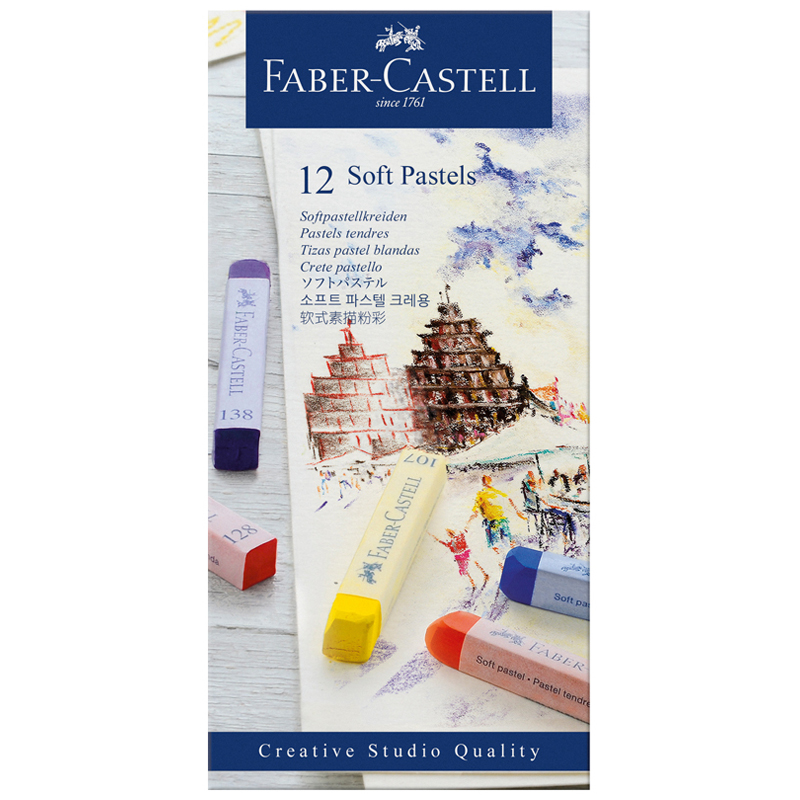 Пастель Faber-Castell "Soft pastels", 12 цветов, картон. упак.