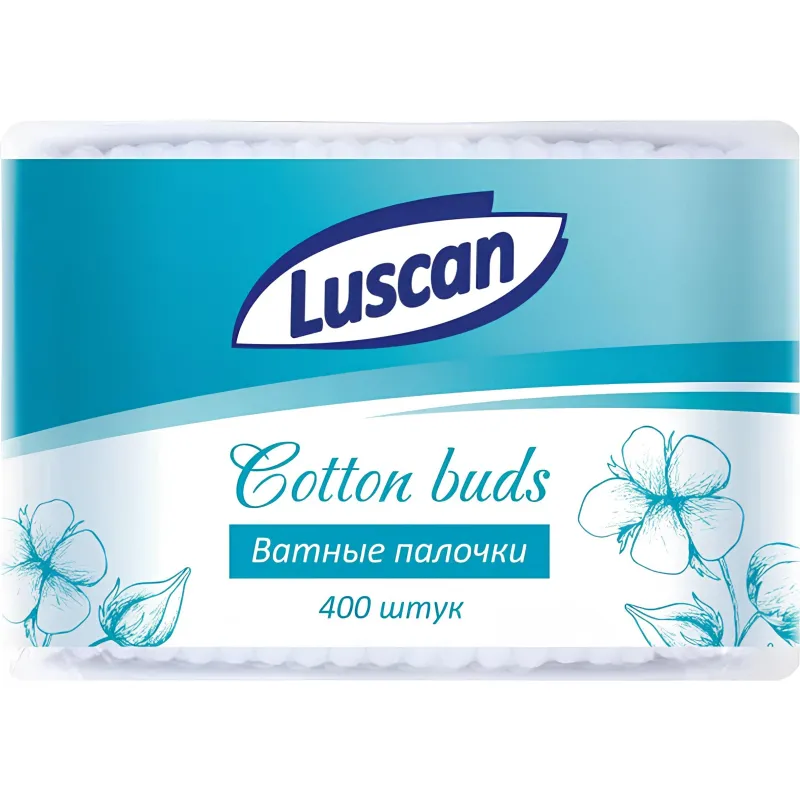 Палочки ватные Luscan 400 штук в упаковке