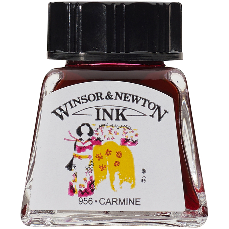 Тушь Winsor&Newton для рисования, карминный, стекл. флакон 14мл