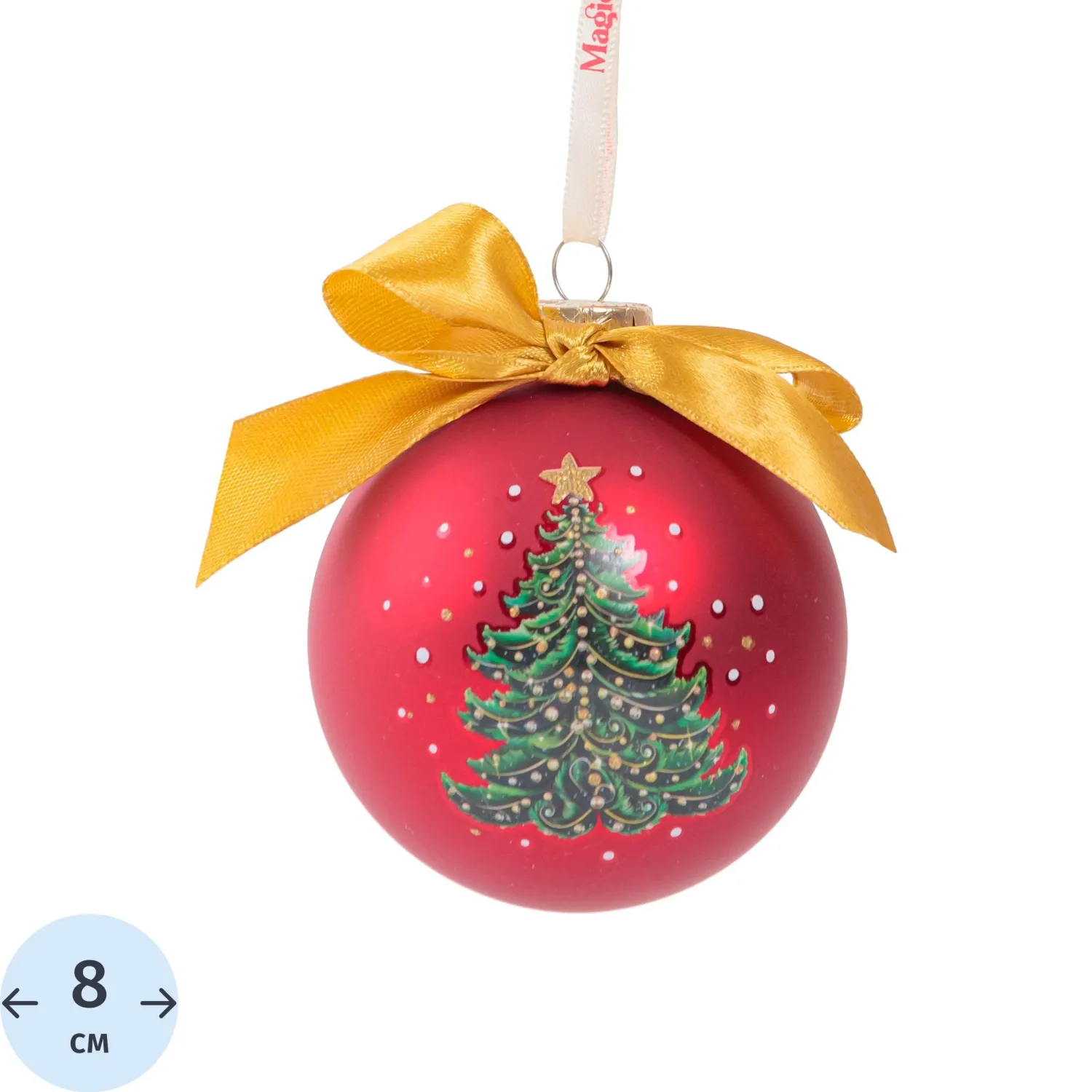 Шар Новогоднее подвесное украшение из стекла / 8х8х8см арт.95621