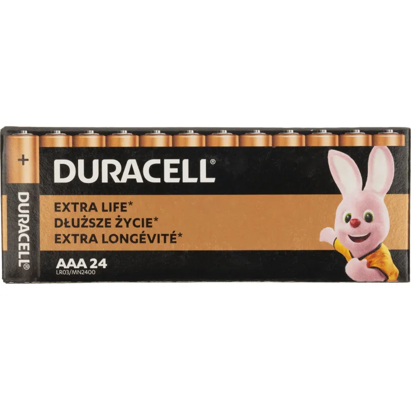 Батарейка AAA мизинчиковая Duracell (24 штуки в упаковке)