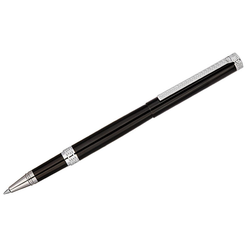 Ручка-роллер Delucci "Classico", черная, 0,6мм, цвет корпуса - черный/хром, подар.уп.