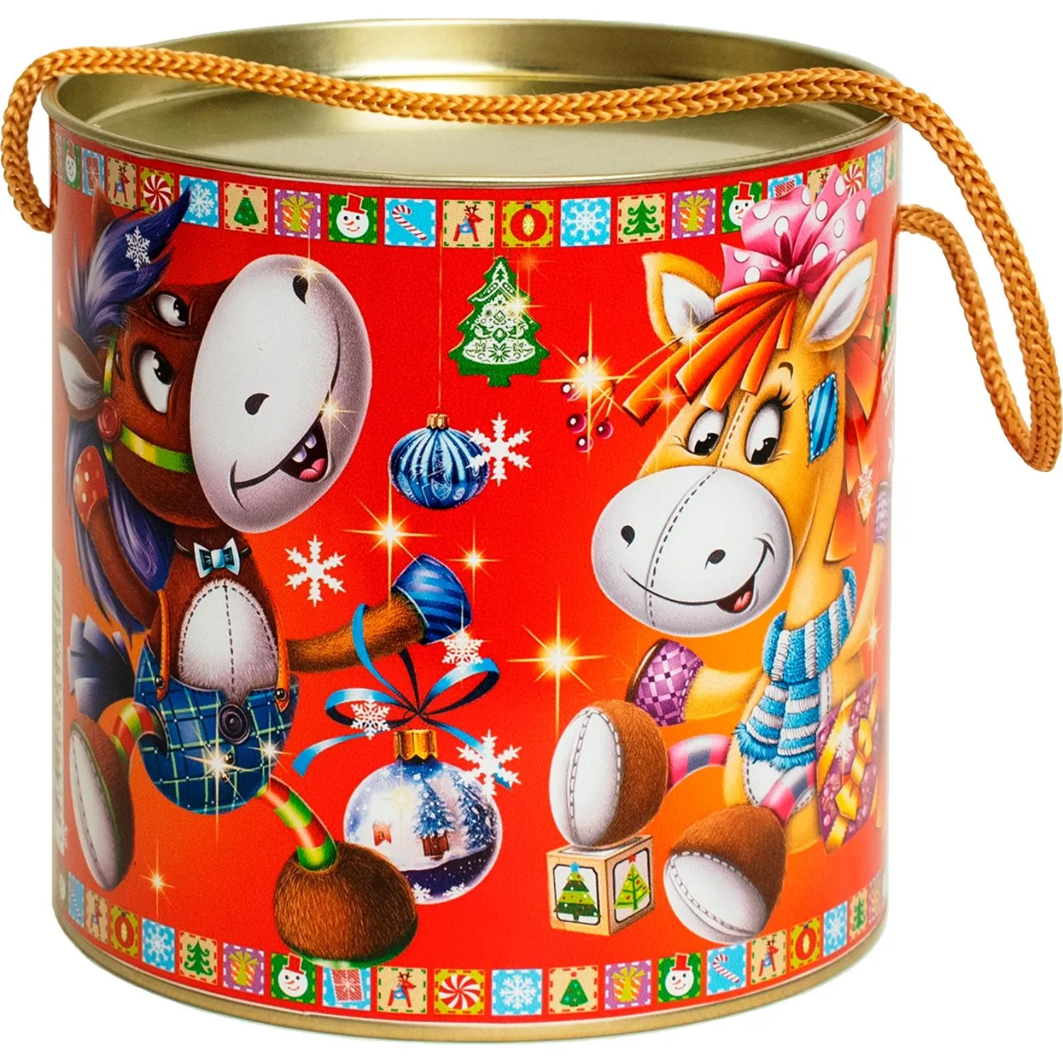 Новогодний сладкий подарок Зверушки-игрушки Туба 300 грамм, K035