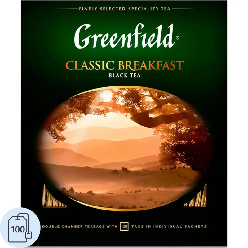 Чай Greenfield Classic Breakfast черный,100пак/уп
