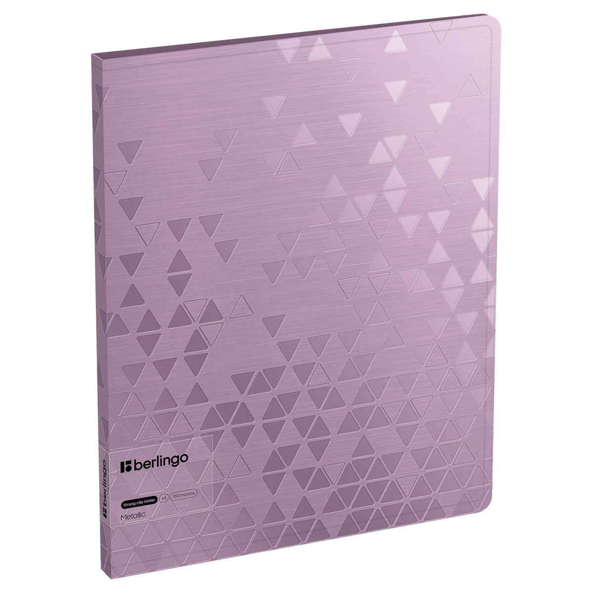 Папка c зажимом Berlingo "Metallic" А4, 17мм, 1000мкм, сиреневый металлик, с внутр. карманом