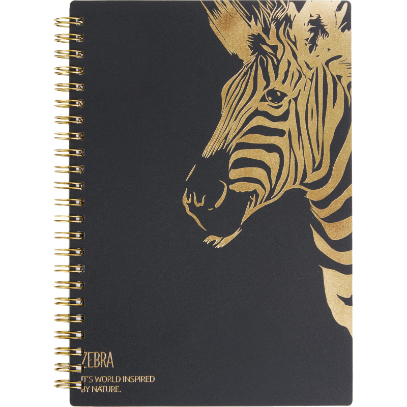 Бизнес-тетрадь Attache Selection Zebra А5,96л,кл,спир,пластик,тон.бл 202307