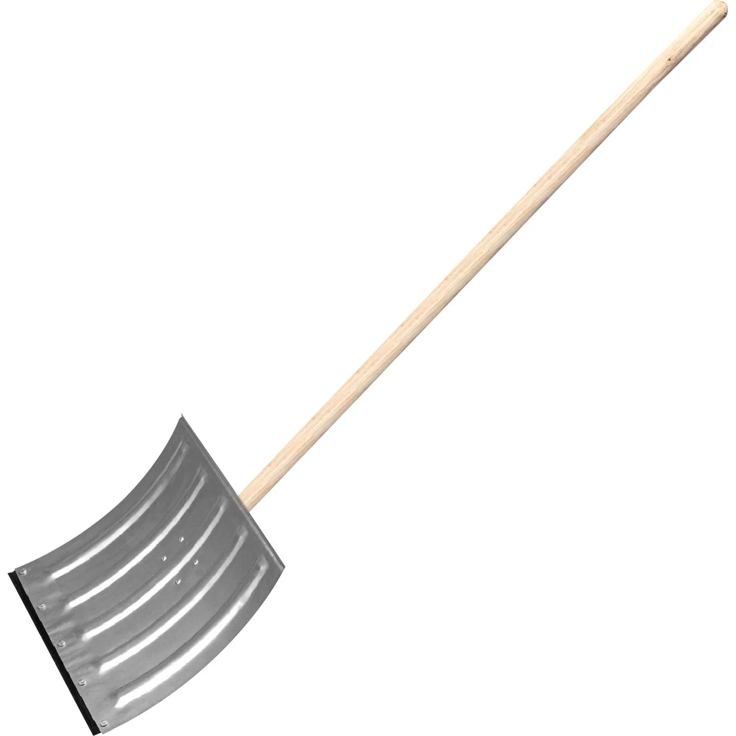 Лопата для уборки снега Сибртех сталь 42x37 см с черенком 118 см (металлическая накладка, с ребрами жесткости)
