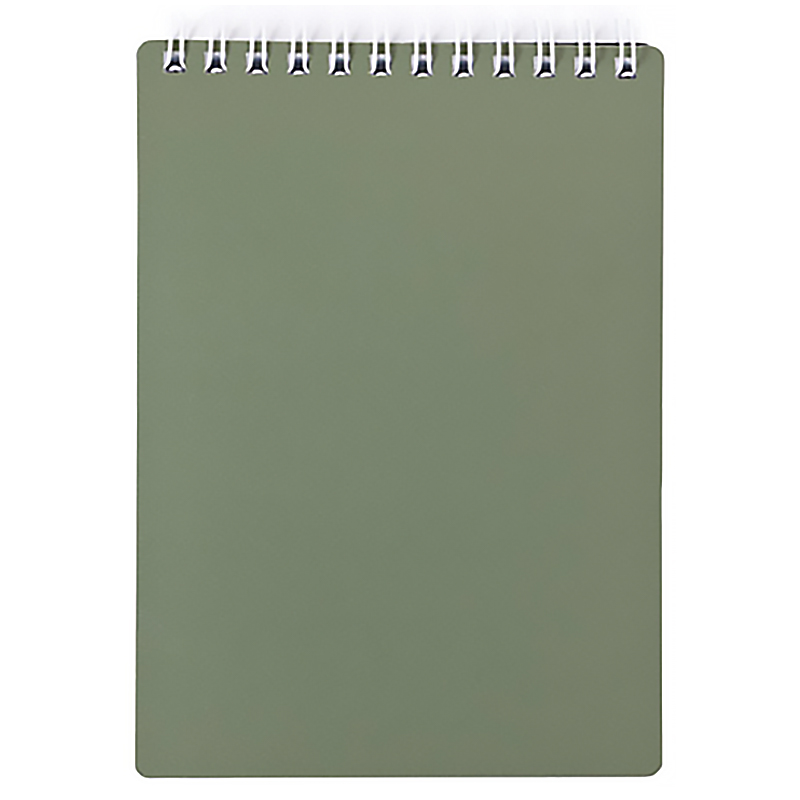 Блокнот А7 80л. на гребне Hatber "Metallic - Темно-зеленый", пластиковая обложка