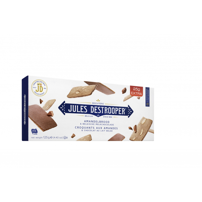 Печенье Jules Destrooper Amandelbrood & Belgische Melkchocolade, 125г
